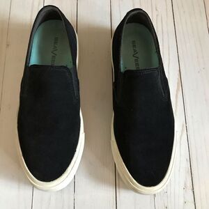 SeaVees Baja Platform Size 8.5 slip on black suede shoes comfortable